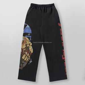 Pantalons de survêtement unisexes en coton respirant léger à impression numérique personnalisée, poignets élastiques, cordon de serrage, décontractés - Product Image 3