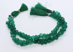 Perles d'onyx vert naturel en forme d'oignon, 7-8 mm, facettées, vente en gros, perles d'onyx vert en vrac pour la fabrication de bijoux - Product Image 5
