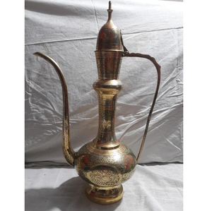 Metcraft - Jug en laiton Surahi/Aftaba, pièce d'artisanat décoratif indien antique, réalisée par un artisan très qualifié, à prix de gros - Product Image 5