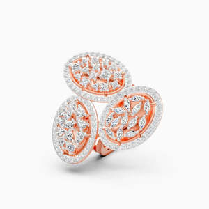 Anillo de Compromiso de Doble Banda con Diamante Cultivado en Laboratorio, 0.67 Ct, Claridad VVS/VS, Certificado IGI, Chapado en Rodio - Product Image 3