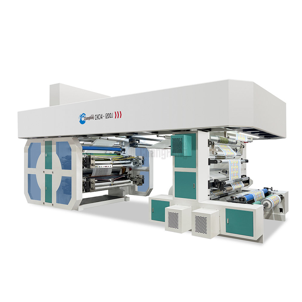 4 Color Plastic Flexographic Printing Machine Fabric Kraft Paper Printer Non Woven Flexo Nylon