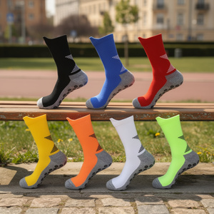 Children Youth Crew <b>Thick</b> Knitted Breathable Anti Slip Football Socks Polyester Cotton Summer Birlag Sports - Product Image 2