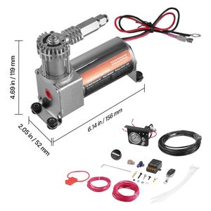 Kit Controllore Sospensioni Pneumatiche 12V 100PSI, Sistema a Singolo Canale, Compressore per Sospensioni Pneumatiche e Gonfiaggio Pneumatici - Product Image 3