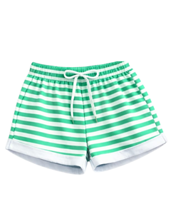 Conjunto de Top Corto y Pantalones Cortos a Rayas Verdes y Blancas para Mujer, Estilo Casual de Verano, Dos Piezas, Cintura Elástica, Ropa de Salón, Ropa Urbana, OEM - Product Image 3