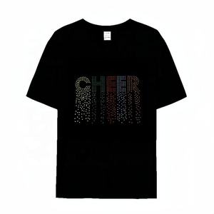 T-shirt Unisexe Cœur Squelette Strass 2026 Noir Profond Coupe Classique Cristal Argenté Scintillant Streetwear Haut HD - Product Image 5