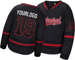 Maillot de hockey sur glace personnalisé par le fabricant, impression sublimée, respirant, séchage rapide, léger, nom et numéro d'équipe personnalisés, vêtements de sport - Product Image 1