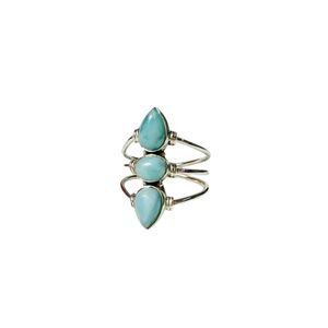 Bague en pierre précieuse Larimar naturelle, argent sterling 925, bague en pierre bleue faite à la main pour femmes, fabricant de bijoux en gros - Product Image 1