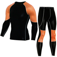 Ensemble de combinaison et de justaucorps de compression sans couture pour homme, à séchage rapide, avec tissu respirant extensible dans quatre directions, pour la salle de sport, la remise en forme et les sports