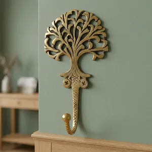 Brass Tree <b>Wall</b> <b>Hooks</b> for <b>Keys</b> Coats & Bags Decorative Metal <b>Wall</b> Mounted <b>Key</b> Holder Coat Hanger Entryway Organizer - Product Image 4