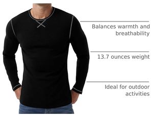 Chemise pour homme en laine mérinos avec bordure réfléchissante, respirante, détails haute visibilité, en flanelle, manches longues, pour le travail en extérieur, décontractée, hiver - Product Image 2
