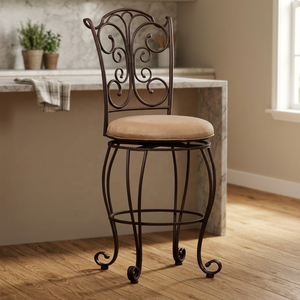 Wrought iron wooden <b>stool</b> Round wooden living <b>stool</b> Iron wood accent chair Rustic living room <b>stool</b> - Product Image 1