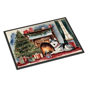 Siberian Husky Cozy Christmas Doormat Non-Slip <b>Indoor</b> Outdoor 24H X 36W Low Pile Rug for Entryway Washable Front <b>Door</b> <b>Mat</b> - Product Image 1