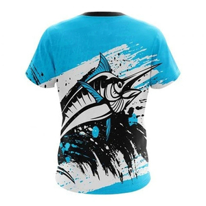 Top Trendy Men's Black Fishing <b>T</b>-<b>Shirt</b> With White <b>Fish</b> Print Front Design Cotton Pullover <b>Shirt</b> Adult Size Breathable - Product Image 3