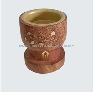 Quemador de Incienso Medkhan de Madera de Mango Ecológico Hecho a Mano con Correa de Cuero Genuino y Imán por Artesanos Indios - Product Image 3