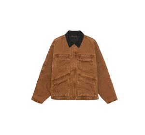 Veste de travail en coton sergé de haute qualité avec logo personnalisé pour hommes, coupe décontractée, respirante, style de rue, col rabattu, décontracté XL - Product Image 5