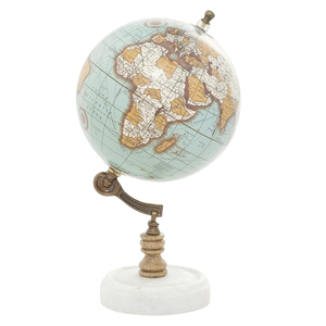 Globo terráqueo decorativo de escritorio |   Base de Piedra con Soporte de Aluminio y Globo de Plástico |   Globo Terráqueo Educativo para Oficina y Mesa de Estudio - Product Image 1
