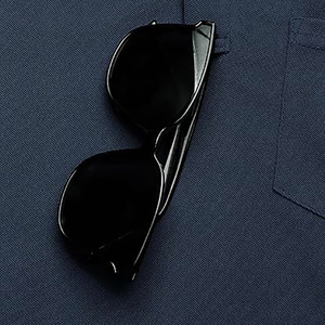 Polo personnalisé pour homme, haute qualité, manches courtes, en tissu tricoté, XL, anti-plis, couleur unie foncée, pour le golf - Product Image 5