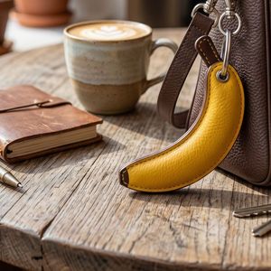 Logo et emballage personnalisés, accessoire fruité mignon bicolore 3D pour promotion de cadeaux, porte-clés banane - Product Image 2