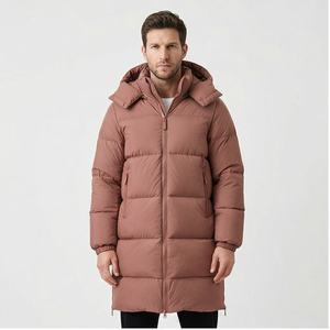 Chaqueta acolchada larga transpirable elegante y ultra cálida para mujer con capucha y relleno de plumón para la temporada de invierno frío Moda para hombre - Product Image 1