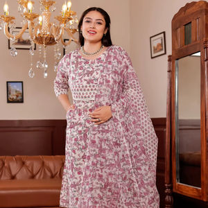 Elegante Salwar Kameez de Algodón Puro Hecho a Mano – Conjunto Étnico Versátil para Uso Diario y Oficina para Mujer - Product Image 1