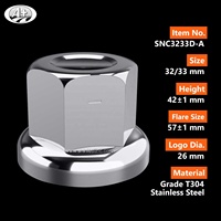 Couvercle d'écrou de roue en acier inoxydable, 31/32/33mm, pour roues de camion