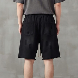 OEM/ODM <b>Blank</b> Sweat Shorts for Men Heavy <b>Weight</b> Fleece Joggers Shorts Plus Size Men's black Shorts with Your Own Logo - Product Image 3
