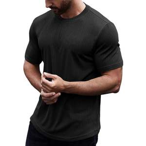 2025 hombres peso pesado gimnasio entrenamiento texturizado camisetas 280 gramos músculo Camiseta cuello redondo manga corta palangre animado - Product Image 2