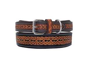 Collier pour chien en cuir western de qualité supérieure, motif géométrique, fermeture à boucle, durable, utilisable toute l'année |   Usage quotidien - Product Image 2