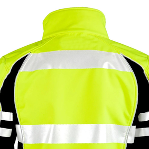 เสื้อแจ็คเก็ตทำงานสีเหลืองสะท้อนแสงสำหรับผู้ชาย พร้อมแถบสะท้อนแสง กันลม ปิดด้วยซิป ผลิตจากวัสดุโพลีเอสเตอร์ เหมาะสำหรับสวมใส่ในฤดูใบไม้ร่วง - Product Image 1