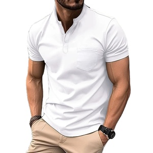 Polo de golf para hombre hecho a medida al por mayor, Polo de algodón puro de alta calidad, nuevo diseño, superventas, Polo en blanco - Product Image 5
