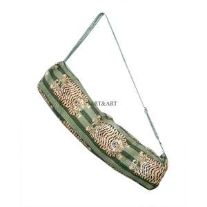 Bolsa para Esterilla de Yoga Acolchada Moderna con Estampado de Tigre Rugiente, de Algodón, 3mm de Grosor, Diseño Plegable, Unisex, Correa Ajustable, Múltiples Colores - Product Image 3