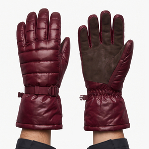 Gants de ski unisexes pour l'hiver, imperméables, rembourrés et thermiques, avec sangle de poignet réglable, mitaines longues pour la neige - Product Image 1