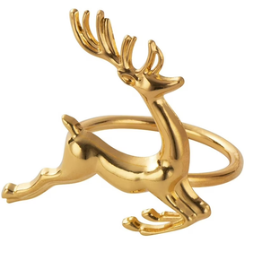 Anneau de serviette en laiton - Design renne écologique - Nouvel anneau de serviette pour table à manger et décoration intérieure au meilleur prix - Product Image 1