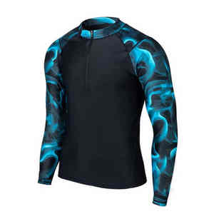 Camiseta de compresión de manga larga para hombre, protección UV de secado rápido, para natación y surf, con detección de agujas - Product Image 6