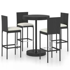 Set da 5 Bar in Poly Rattan con cuscini colori neri - Product Image 2
