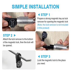 Offre Spéciale ABS rouge arrêt serrures magnétique cheville crochet arrêt serrure panneau perforé crochet organisateur pour magasin de détail et centre commercial - Product Image 6