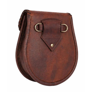 Bolso Sporran de Cuero Marrón Hecho a Mano - Nudo Celta Grabado, Borlas, Bolsa Rústica para Atuendo Highland - Product Image 5