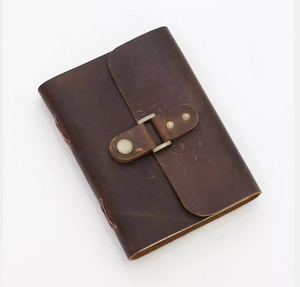 สมุดบันทึกการเดินทางทำมือขนาด A5 ปกหนังแท้ กระดาษฝ้ายสีขาว เย็บด้วยด้าย  แบบรีฟิลได้ ดีไซน์ปกแข็งสำหรับสมุดโน้ต - Product Image 5