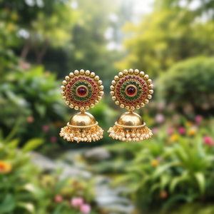Antique Big Jhumka Jhumki Fashion Earrings - Product Image 3