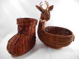 Maceta de Mimbre Hecha a Mano en Vietnam con Forma de Reno, Maceta de Ratán Natural con Forma de Ciervo, Decoración Navideña para el Hogar Estilo Boho - Product Image 3