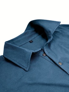 2026 Designer Print Full Sleeves Polo <b>Shirts</b> Organic Cotton <b>Men's</b> Long Sleeve Polo <b>Shirts</b> Formal Blue Cotton Knitted for Sale - Product Image 4