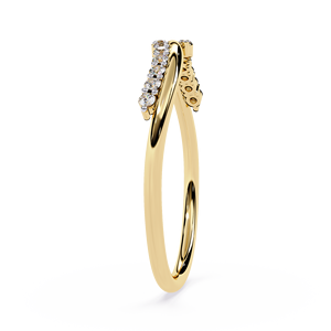 แหวนเพชรทองคำ 18K ทรงบายพาส เพชรทรงกลมธรรมชาติ สำหรับผู้หญิง ทองคำ 18K เครื่องประดับคุณภาพสูง ผลิตตามสั่ง ของขวัญแต่งงาน - Product Image 3