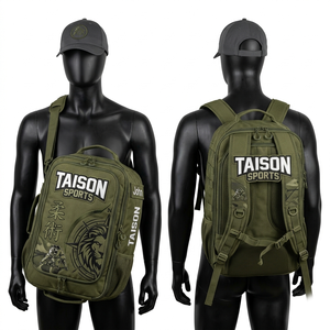 Bolsa de BJJ de poliéster premium de 600 GSM, diseño de paneles azul y negro, logotipo con impresión por sublimación personalizada, equipo de entrenamiento duradero. - Product Image 2
