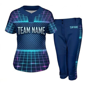 Uniforme de softball respirant à séchage rapide en polyester pour femmes, design et logo personnalisables pour le jeu en extérieur et en intérieur - Product Image 3