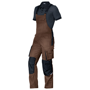 Peto vaquero marrón para hombre, color liso, peso medio, ropa de trabajo, corte regular de primavera con bolsillos - Product Image 1