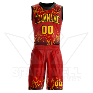 Conjunto de Camiseta de Baloncesto Personalizada con Llama Roja, Unisex, Sin Mangas, Sublimada, de Malla de Poliéster, Nombre del Equipo 00, Ajuste Atlético para Todas las Temporadas - Product Image 4