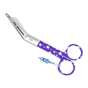 Ciseaux infirmiers manuels en acier inoxydable, design à motif étoile en bec de canard, bleus, conçus pour des coupes rapides et précises, bandages, usage hospitalier - Product Image 2