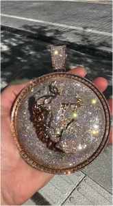 Collar con Colgante de Moissanita Personalizado, Plata de Ley 925, Diseño de León 3D con Incrustaciones de Moissanita VVS, Joyería Hip Hop para Hombre - Product Image 2