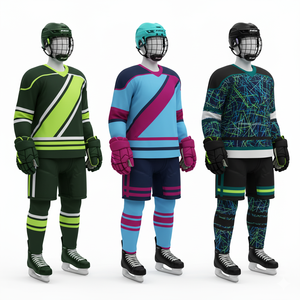 Custom Sublimated Ice Hockey Jersey Set Men's Adult V-Neck Full Sleeve Quick Dry Moisture Wicking Uniform Winter <b>Sport</b> <b>Apparel</b> - Product Image 5
