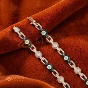Rose Gold Heart Link Moissanite Necklace <b>Iced</b> <b>Out</b> Luxury Hip Hop <b>Chain</b> Jewelry For Men Fashion Style - Product Image 2
